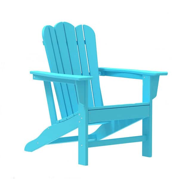 TIRAMISUBEST 30.71 in. x 31.1 in. x 36.22 in. Blue Plastic Adirondack Chair