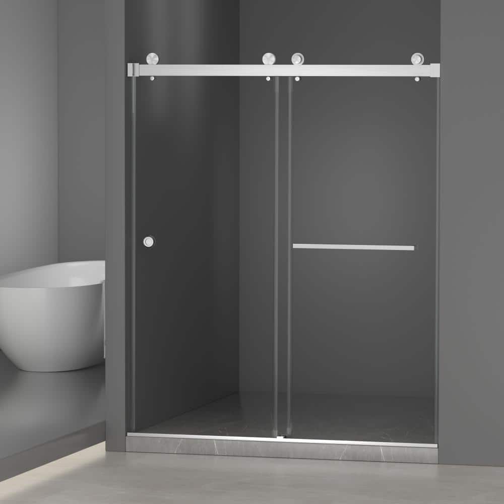 55-59 in.Wx72 in.H Brushed Nickel Frameless Double Sliding Shower Door,8mm SGCC Tempered Glass price history on PriceWatchPro