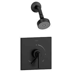Duro 1-Spray Wall-Mounted Shower Trim with Volume Control in Matte Black - 1.5 GPM (Valve not Included)