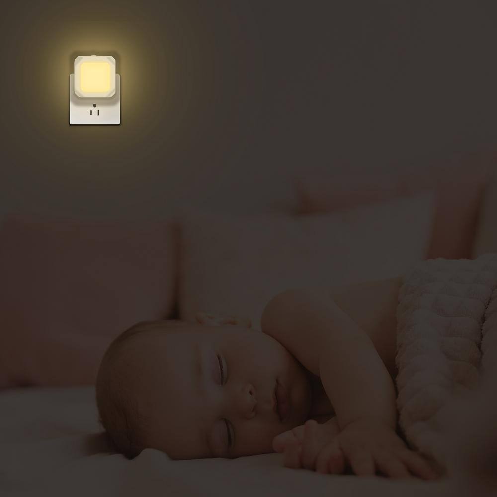 White Polycarbonate LED Night Light with Mobile Control, 2-Pack