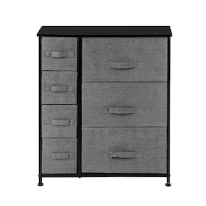11.81 in. W x 28.74 in. H Gray 7-Drawer Fabric Storage Chest with Gray Drawers