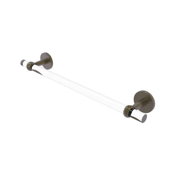 Allied Brass Clearview Collection 24 in. Wall Mounted Towel Bar with Twisted Accents in Antique Brass