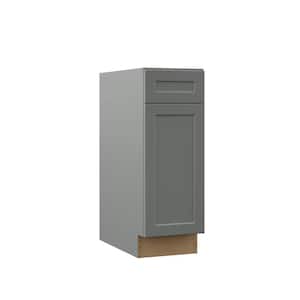 Designer Series Melvern Storm Gray Shaker Assembled Base Kitchen Cabinet (12 in. x 34.5 in. x 23.75 in.)