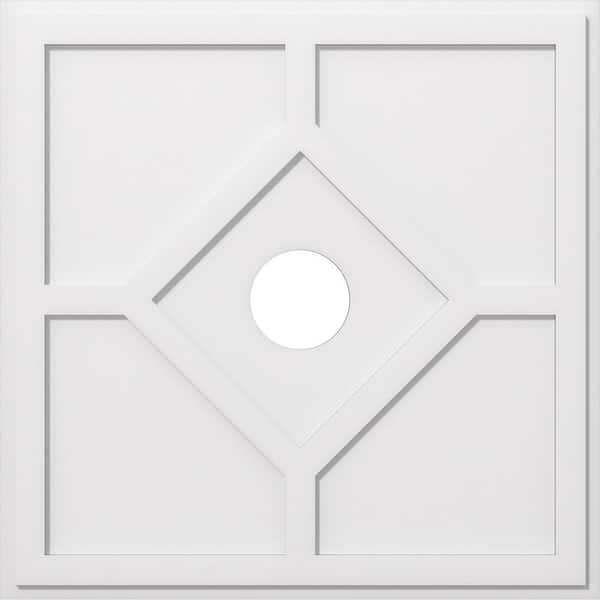 Ekena Millwork 1 in. P X 12-1/2 in. C X 36 in. OD X 6 in. ID Embry Architectural Grade PVC Contemporary Ceiling Medallion