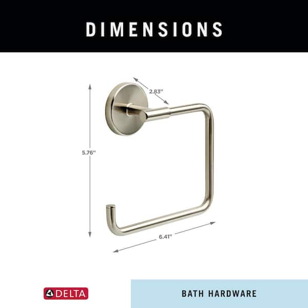 Delta Everly Wall Mount Square Open Towel Ring Bath Hardware Accessory in  Brushed Nickel EVE46-BN - The Home Depot