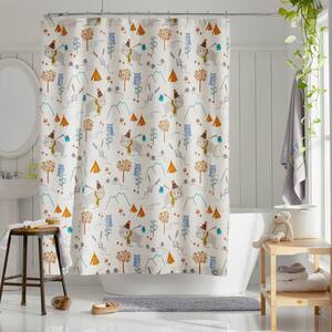 Company Kids Forest Campers Organic Cotton Percale 72 in. Graphic Shower Curtain