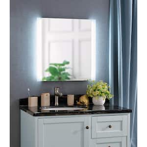 Darina 2-Light Square Silver LED Bathroom Mirror
