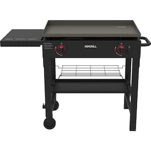 2-Burner Propane Gas Grill in Black with Griddle Top