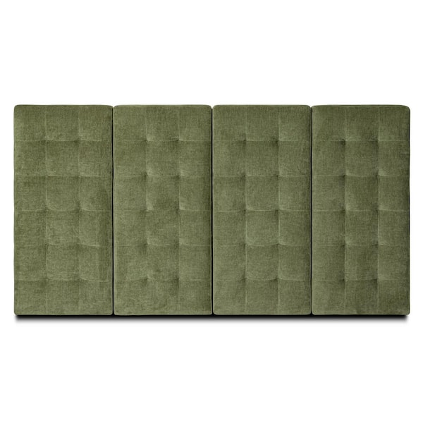 Napa Distressed Green Velvet King Panel Headboard