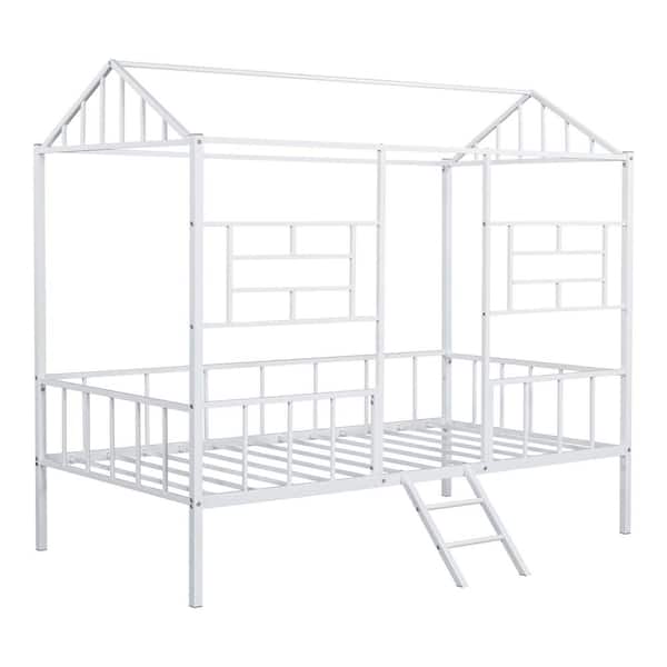 Jason White House Design Twin Loft Bed with Gable Roof Frame