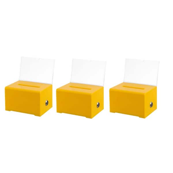 AdirOffice Acrylic Locking Suggestion Box with Message Display (3-Pack)