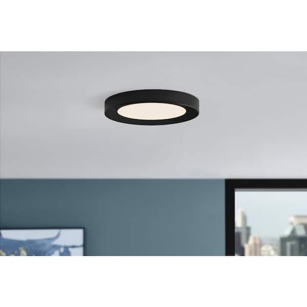Hampton Bay 1006831079 Calloway HB 13 in. LED 5CCT Flush Mount Matte Black
