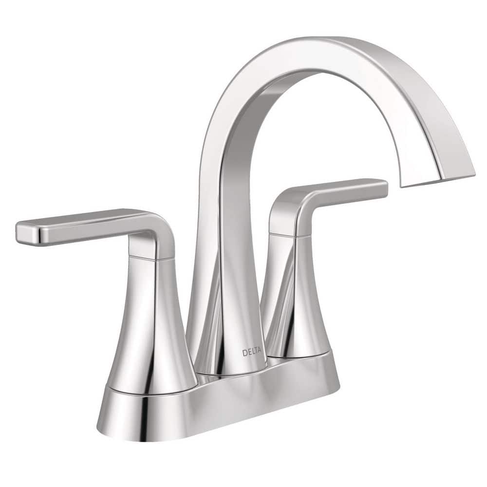 Delta Lineax 4 in. Centerset Double Handle Bathroom Sink Faucet in