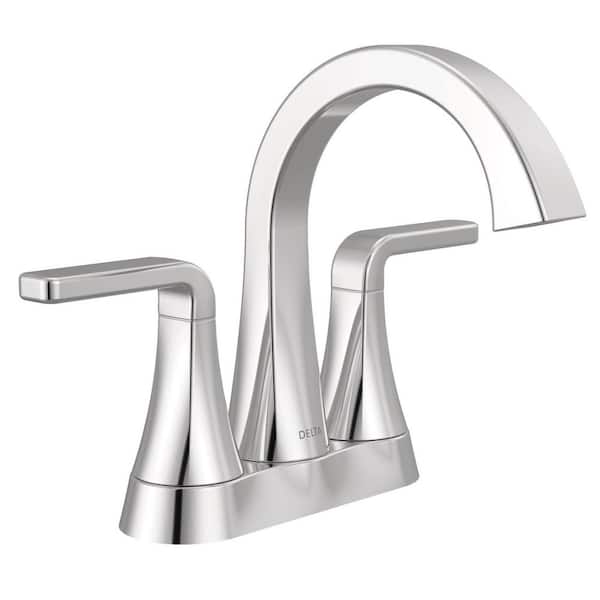 Delta Lineax 4 in. Centerset Double Handle Bathroom Sink Faucet in