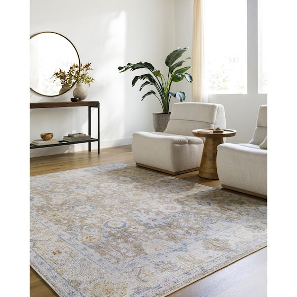 Marlon Light Gray Traditional Oriental 9 ft. x 14 ft. Area Rug