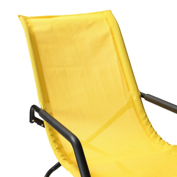 Waar Gevoelig marionet JAYDEN CREATION Alishtar Yellow Metal Portable Rocking and Glider Lounge  Chair for Beach Yard Outdoor Pool Sunbathing Set of 2 HOCMY0209-YELLOW-S2 -  The Home Depot