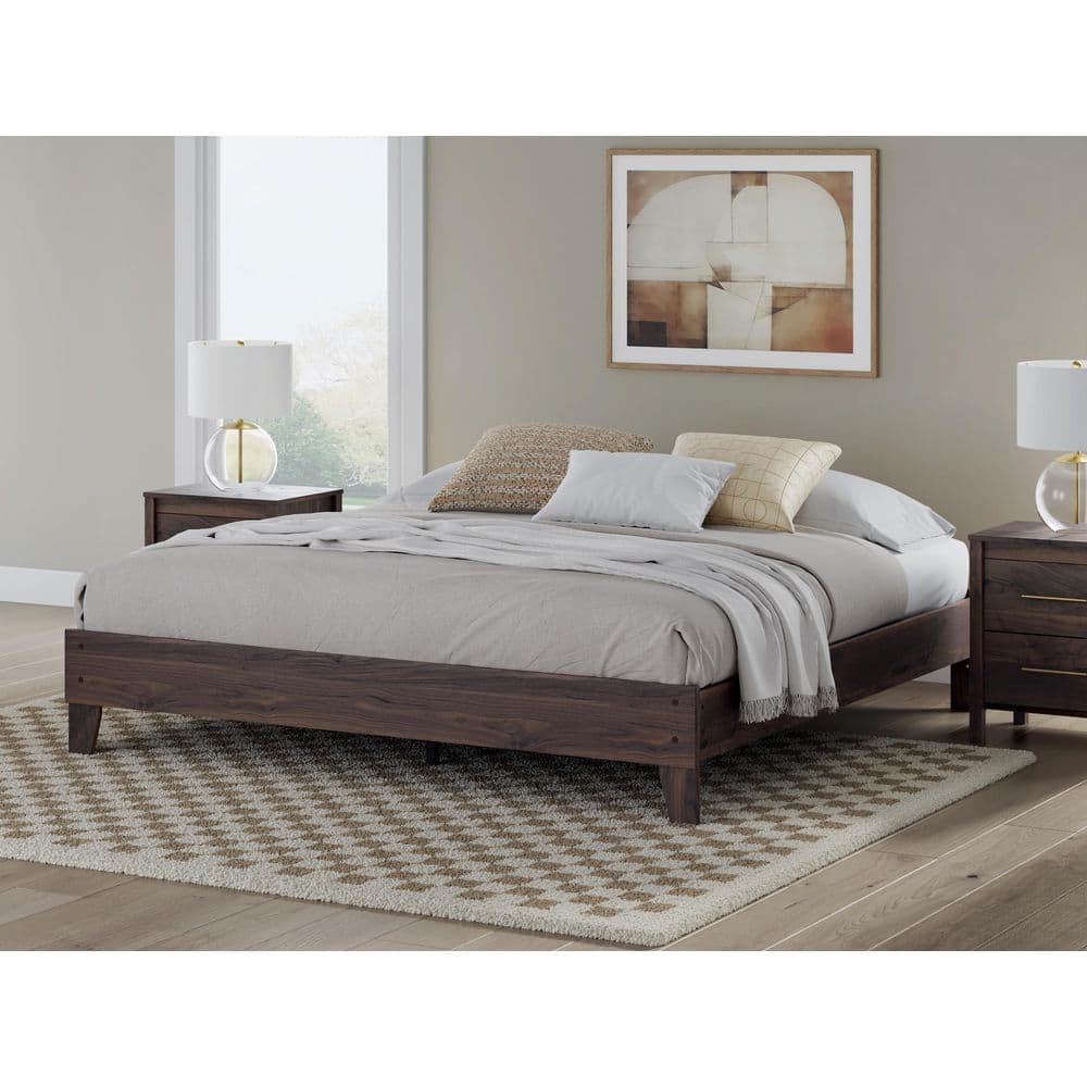 Internet Frame Designs Reviews for Signature DESIGN BY ASHLEY Calverson Brown Wood Frame King ...