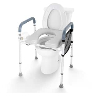 Raised Toilet Seat 7-Position Height Adjustment 350 lbs. Capacity Padded Aluminum Frame non-Electric Waterless Toilet