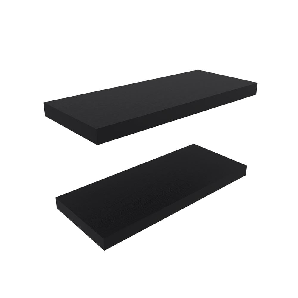 31.5 in. W x 10 in. D Black Floating Shelves Particle Board Decorative Wall