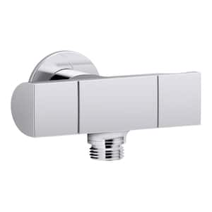 Exhale Supply Elbow with Bracket and Volume Control, Polished Chrome