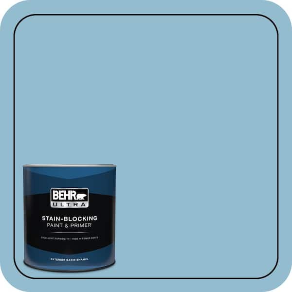 BEHR ULTRA 1 qt. #S490-3 Reef Blue Satin Enamel Exterior Paint & Primer
