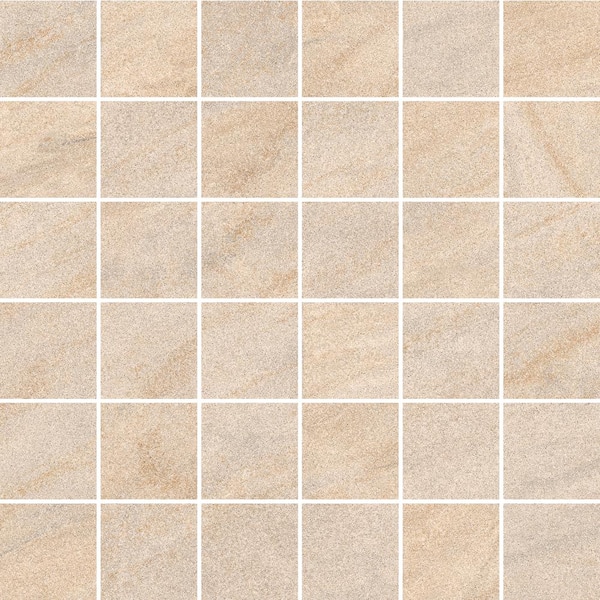 ELIANE Caledonia Sand 12 in. x 12 in. x 9.5 mm Porcelain Mosaic Tile