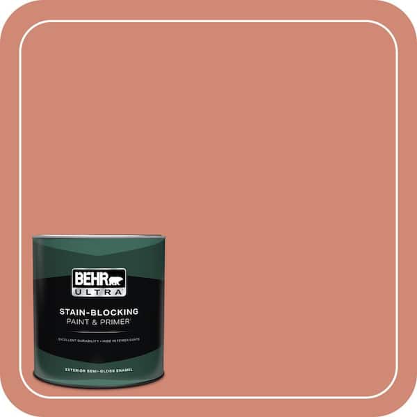 BEHR ULTRA 1 qt. #HDC-WR16-02 Rosy Copper Semi-Gloss Enamel Exterior Paint & Primer