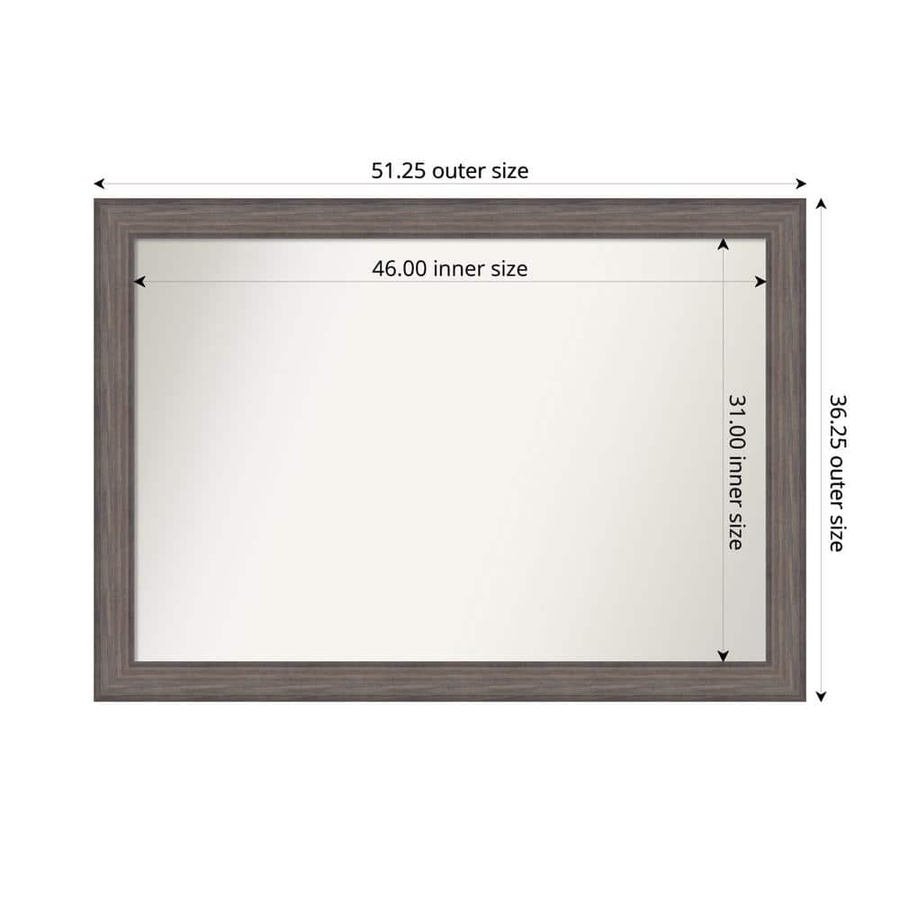 Country Barnwood 51.25 in. W. x 36.25 in. Custom Non-Beveled Wood Framed Bathroom Vanity Wall Mirror price history on PriceWatchPro
