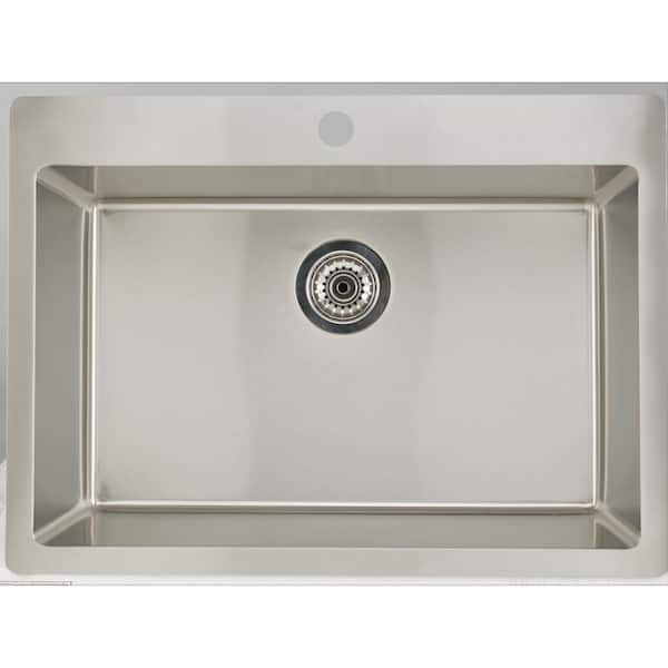 Unbranded 25 in. W x 22 in. D Chrome Undermount Laundry/Utility Sink with 1-Bowl and 16-Gauge 16GS-37001