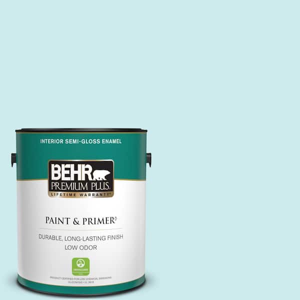 BEHR PREMIUM PLUS 1 gal. #520C-2 Fountain Spout Semi-Gloss Enamel Low Odor Interior Paint & Primer