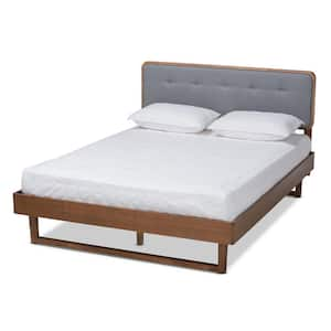 Natalia Dark Gray and Walnut King Platform Bed