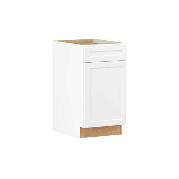 Designer Series Melvern 18 in. W x 24 in. D x 34.5 in. H Assembled Shaker Double Trash Can Base Cabinet in White