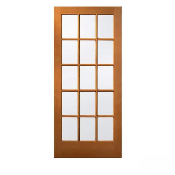 JELD-WEN 36 in. x 80 in. 15 Lite Unfinished Wood Front Door Slab