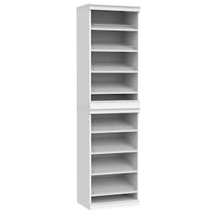 Modular Storage 21.38 in. W White Reach-In Tower Wall Mount 8-Shelf Wood Closet System