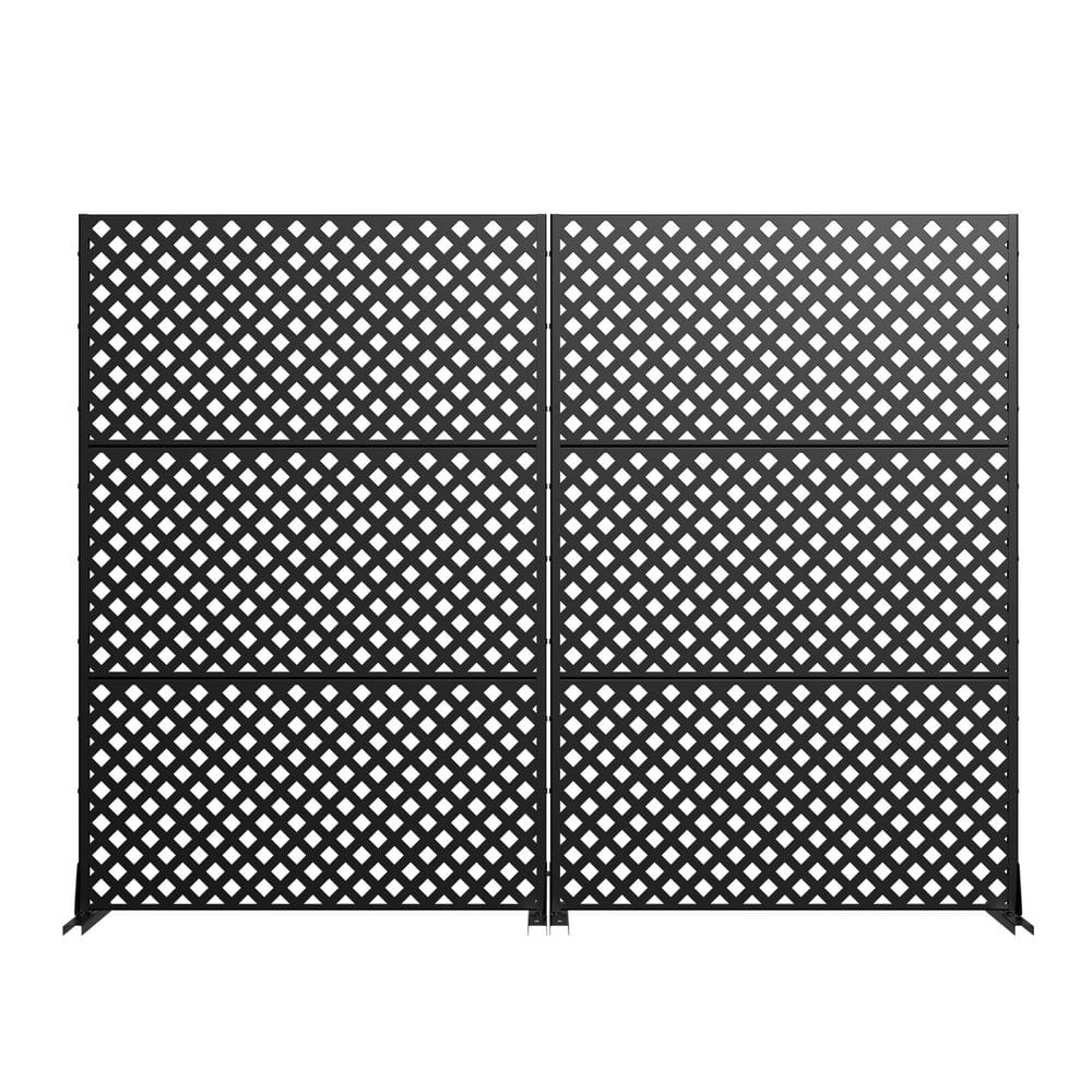 16 in. L x 72 in. H x 47 in. W Galvanized Metal Wall Sculptures Outdoor Privacy Screens Garden Fence in Black (Set of 2) price history on PriceWatchPro