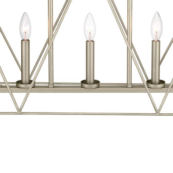 Progress Lighting Ferncroft 5-Light Silver Ridge Chandelier with Antique Nickel Accents