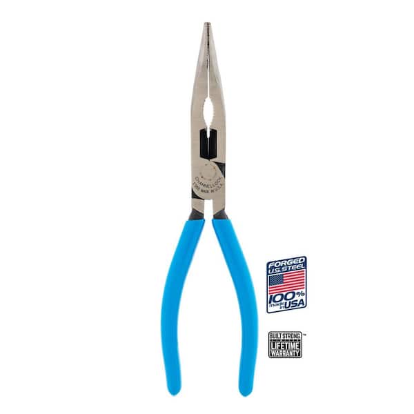 Channellock 8 in. E SERIES High Leverage Bent Long Nose Plier with XLT Technology