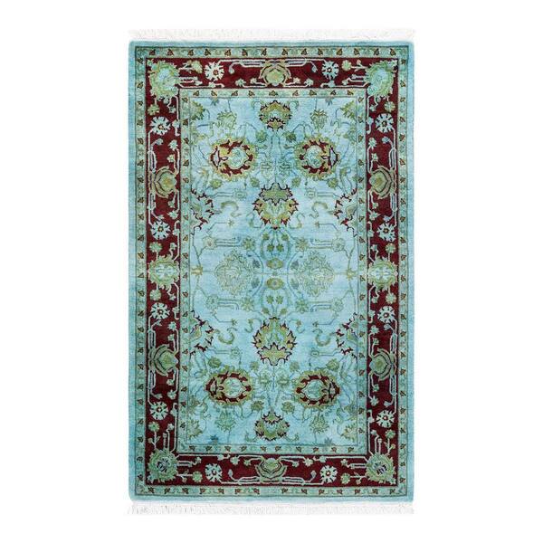 Chloe & Olivia Home Overdyed Blue 3 x 4 Wool Indoor Area Rug