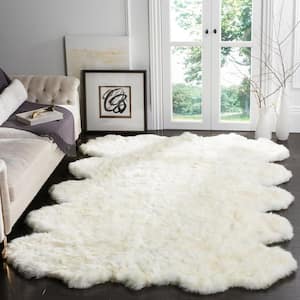 Sheep Skin White 6 ft. x 9 ft. Solid Area Rug