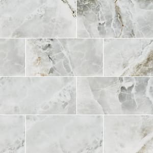 Hornbill Gray 16 in. x 32in. Polished Porcelain Stone Look Floor and Wall Tile (14.2 sq. ft./Case)
