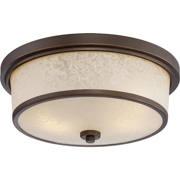 SATCO 9.8-Watt Mahogany Bronze Integrated LED Ceiling Flushmount