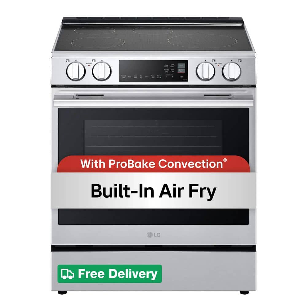 30 in. 6.3 cu. ft. Smart 4-Element Induction Slide-In Range Stainless Steel with ProBake Convection, Air Fry