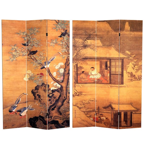 RED LANTERN 6 ft. Printed 3-Panel Room Divider
