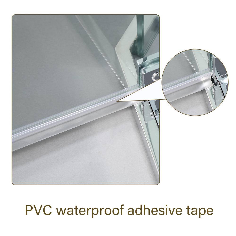 34" Chrome Semi-Frameless Neo Angle Shower Enclosure with Clear Glass