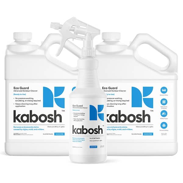 KABOSH Eco Guard 128 oz. & 32 oz. Outdoor Multi-Surface Cleaner for Mold, Algae & Mildew Stain Removal & Prevention (3 PK)