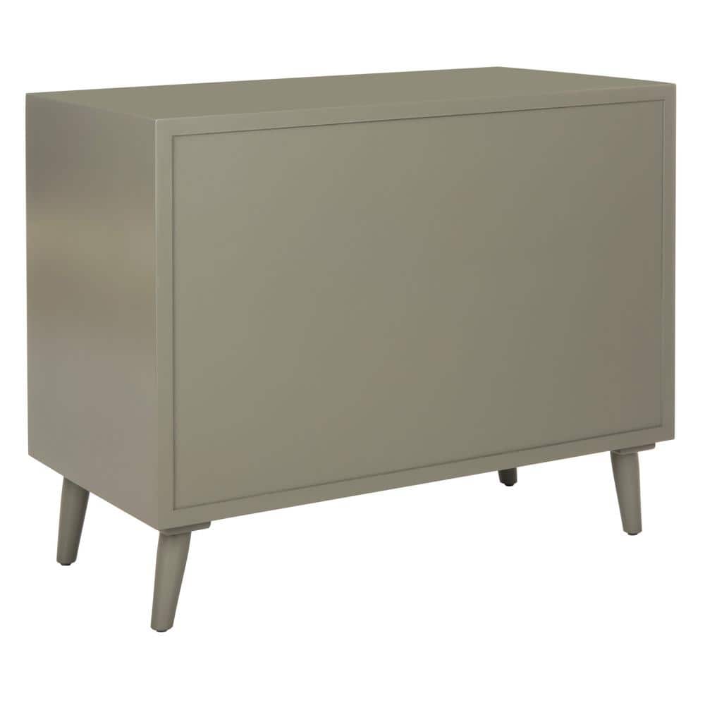 Transitional Gray 3-Drawer Chest with Black Metal Hardware