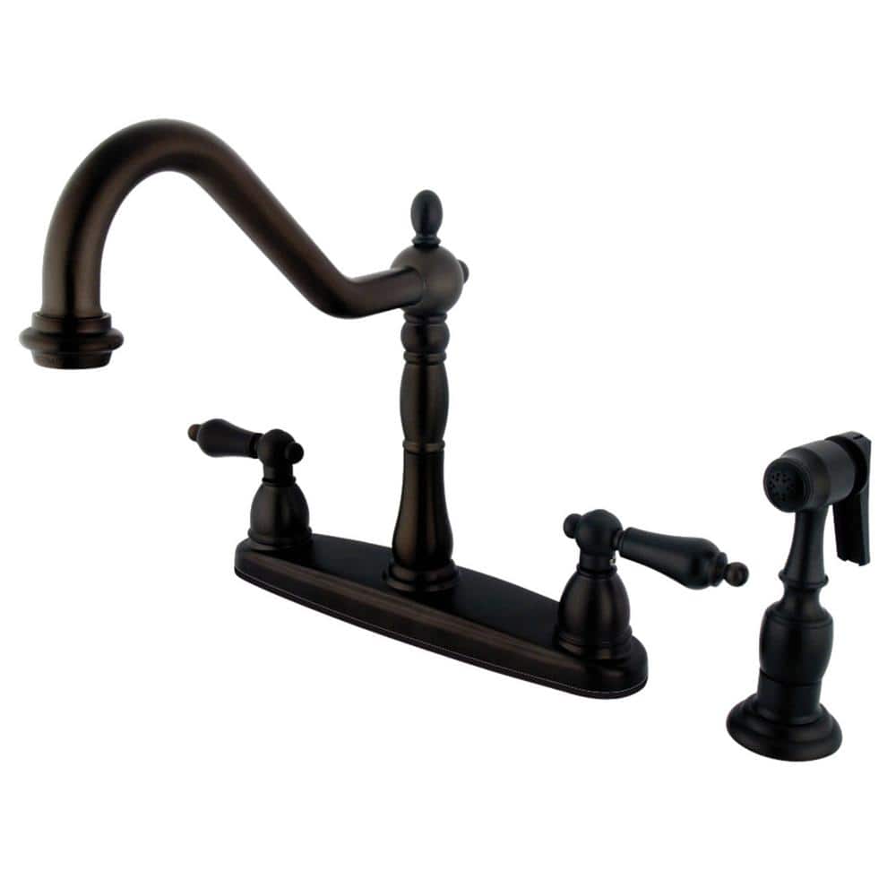 Heritage 2-Handle Standard Kitchen Faucet with Side Sprayer in Oil Rubbed Bronze price history on PriceWatchPro