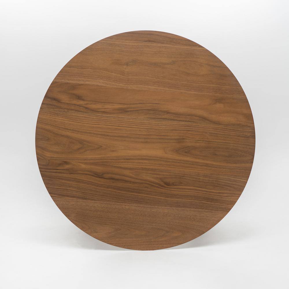 Round Natural Walnut Bar Height Dining Table