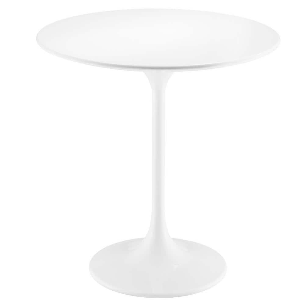 Lippa 20 in. Wood Round Side Table in White White - thumbnail 2