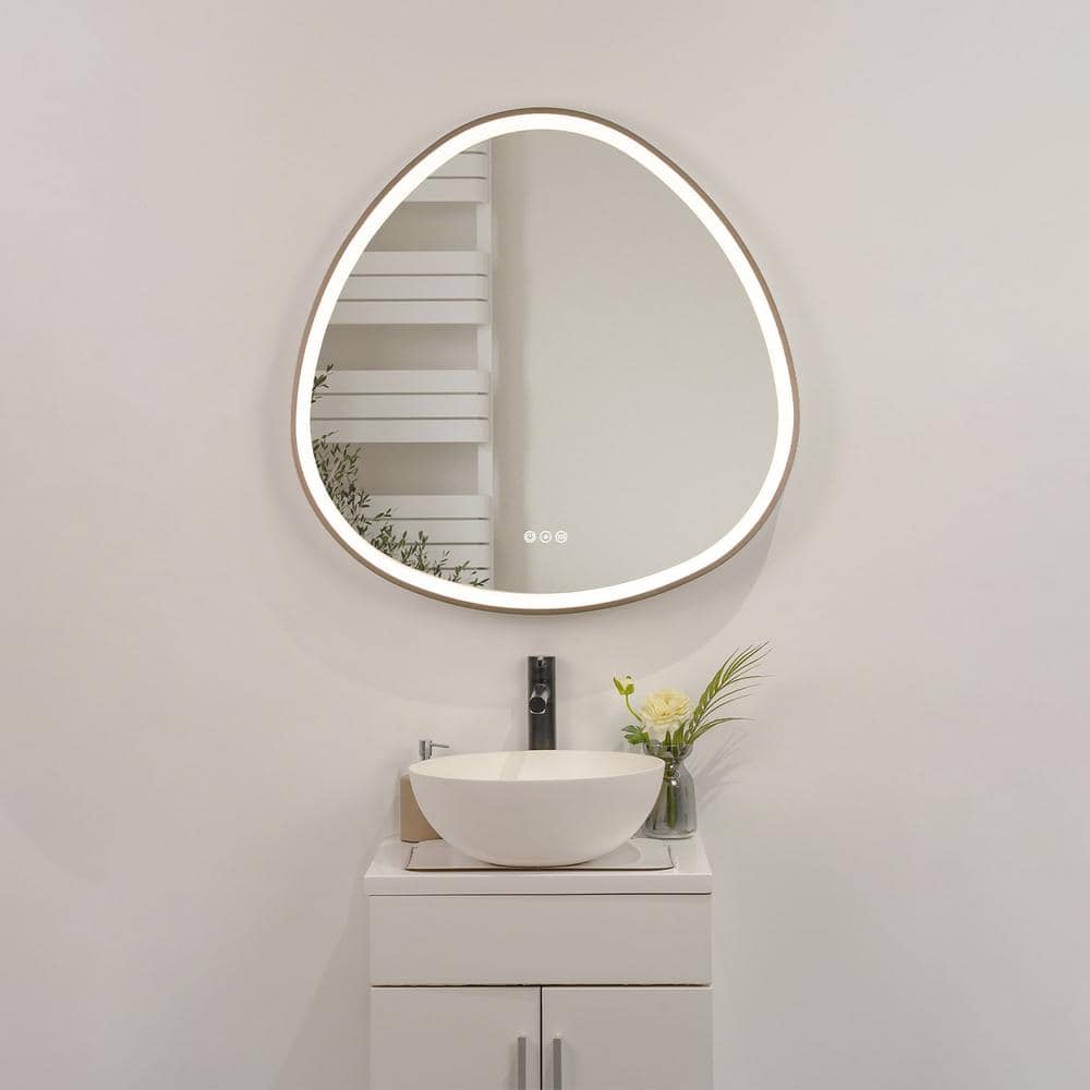 32 in. W x 32 in. H Round Frameless Wall-Mounted Dimmable LED Bathroom Vani